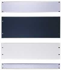 BLANK PANELS are stocked in 2mm Steel for painted finish and in 2mm Aluminium for Natural and Black Anodised finish.