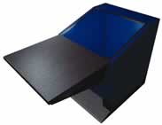 PROFILE H Console provides an ultra low profile which is especially suitable where a visual requirement past the console is required for the operator.  There is a 12RUracking section above the desk and a 10RU space below.  Available in 10", 21" and 650mm wide formats.